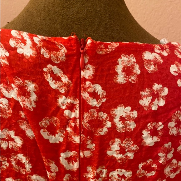 LULUS Floral Red And White Dress. - Picture 4 of 7